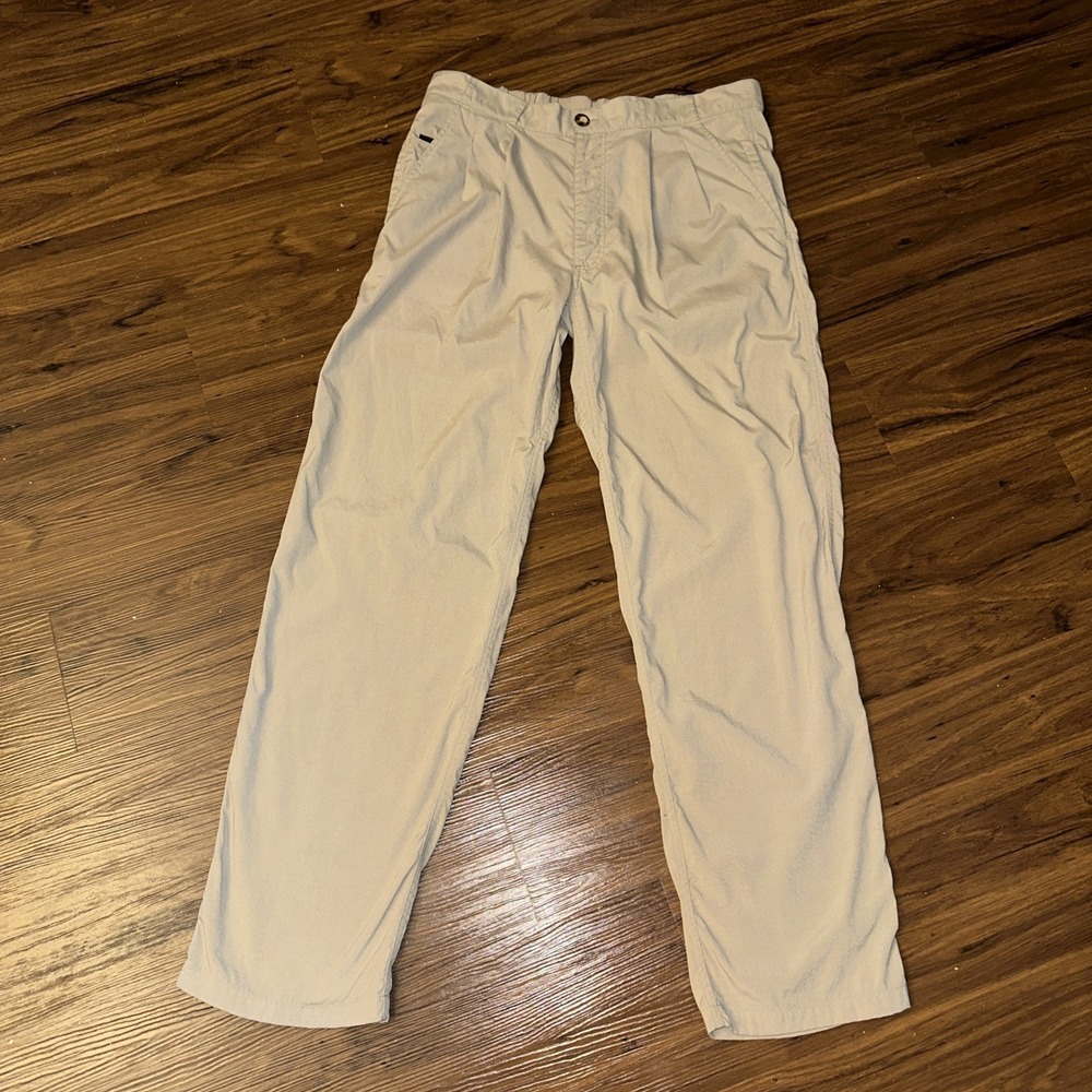 THE NORTH FACE Men's Khaki Pants Pleated 34x32 Vintage Tapered Leg